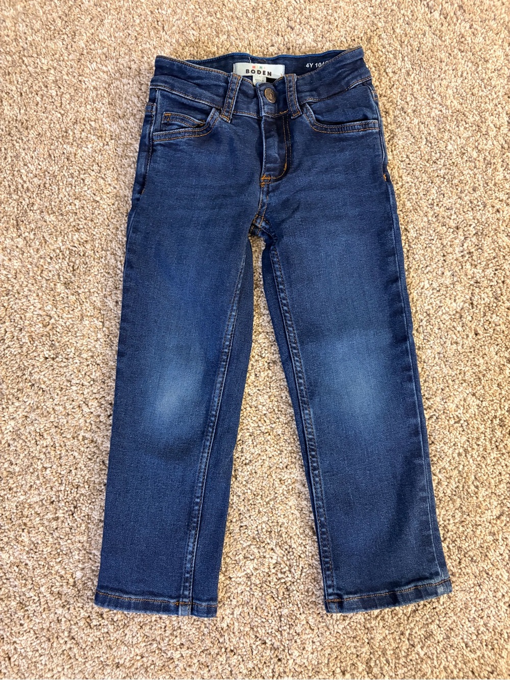 Boden Kids Navy Blue Straight-Leg Jeans